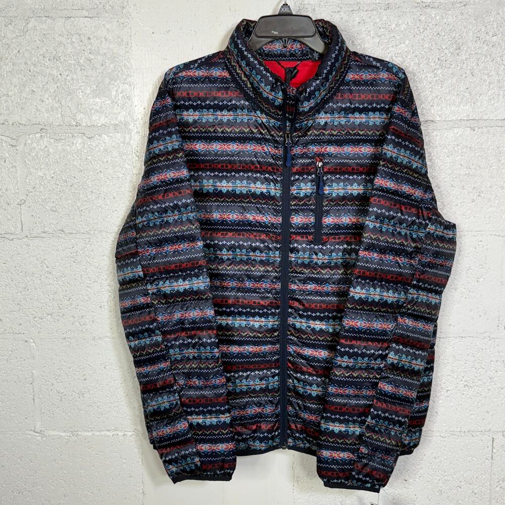 Club Room Men's Quilted Packable Puffer Jacket, Cozy Fairisle, Large $125